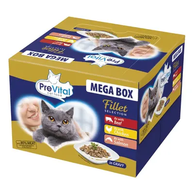 PreVital Kapsičky pro kočky mix masa a ryb v omáčce 24×85 g