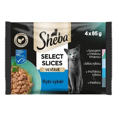 Sheba Select Slices kapsičky pro kočky – rybí výběr ve šťávě 4×85g