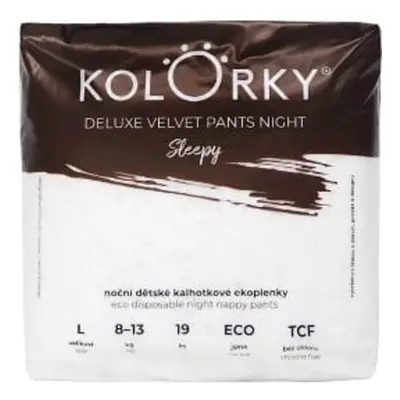 Kolorky EKO Noční jednorázové plenkové kalhotky deluxe velvet L Sleepy (8–13 kg)