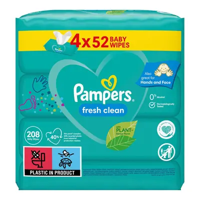 Pampers Fresh clean vlhčené ubrousky 4×52 ks