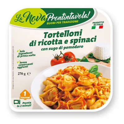 La Nova Prontintavola Tortelloni plněné ricottou a špenátem v tomatové omáčce