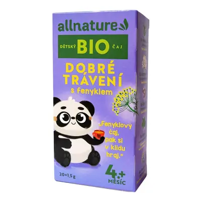 Allnature BIO Dětský čaj Dobré trávení s fenyklem 20×1,5 g