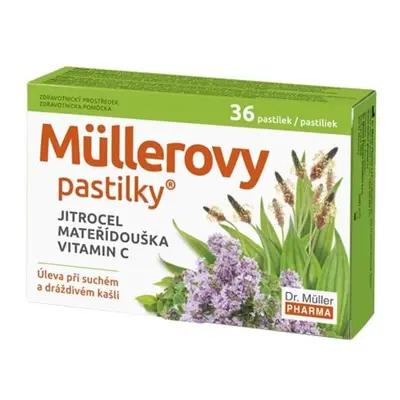 Müllerovy pastilky s jitrocelem a mateříd.36ks