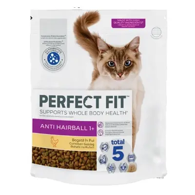 Perfect Fit Anti-Hairball granule pro dospělé kočky – bohaté na kuřecí