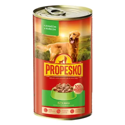 Propesko Kousky pro psy jehněčí a kuřecí v omáčce