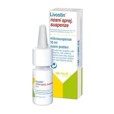 LIVOSTIN 0,5MG/ML Nosní sprej, suspenze 1X10ML