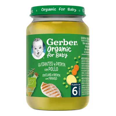 Gerber organic BIO Dětský příkrm hrášek s bramborami a kuřecím masem