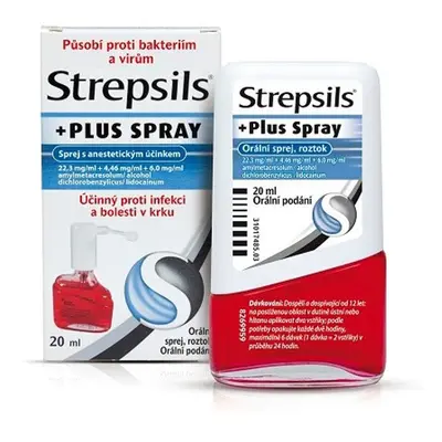 STREPSILS PLUS SPRAY Orální sprej, roztok 1X20ML