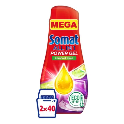 Somat All in 1 Lemon & Lime gel do myčky na nádobí (1,44 l)