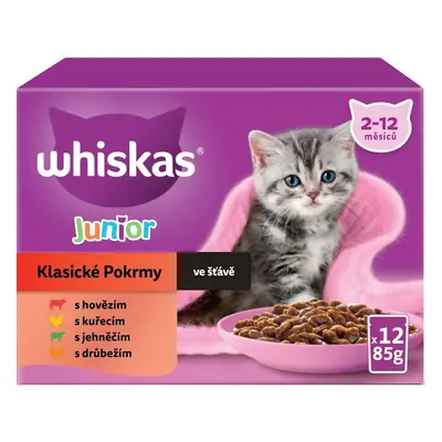 Whiskas Kapsičky klasický výběr ve šťávě pro koťata 12×85 g