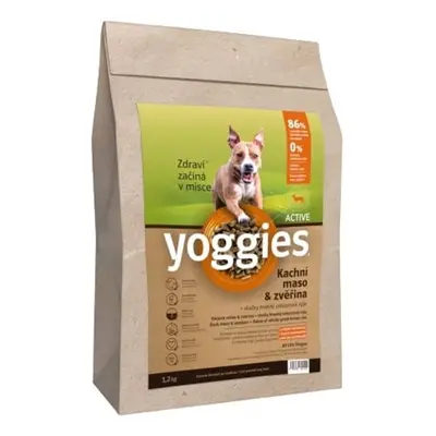 Yoggies Active Kachní maso a zvěřina – granule s laktobacily pro psy