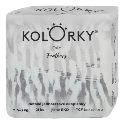 Kolorky EKO Jednorázové plenky day M pírka (5–8 kg) 21 ks