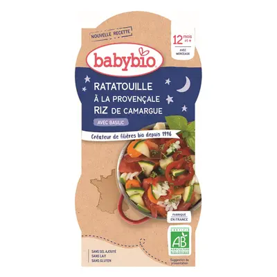 Babybio BIO Ratatouille po provensálsku s rýží – večerní (2×200g)