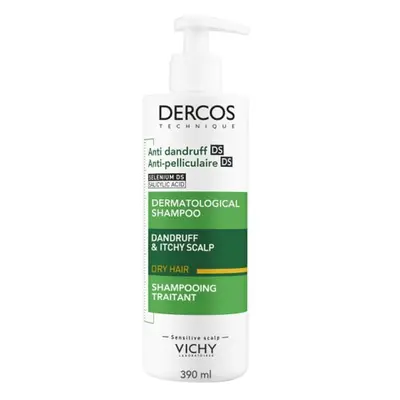 VICHY DERCOS Šampon proti lupům-suché vlasy 390ml