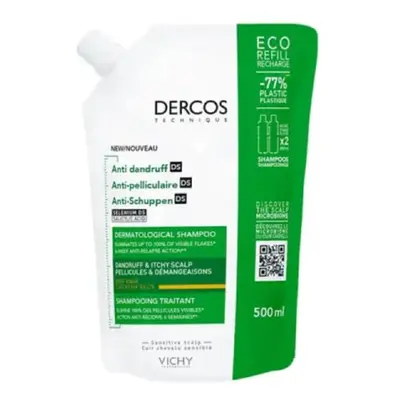 VICHY DERCOS Šampon na suché lupy náplň 500ml