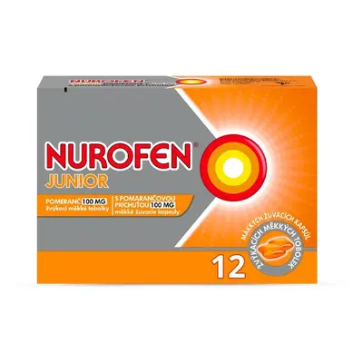 NUROFEN JUNIOR POMERANČ 100MG Žvýkací měkká tobolka 12