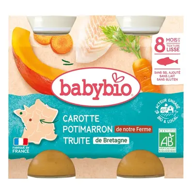 Babybio BIO Mrkev a dýně se pstruhem (2×200g)