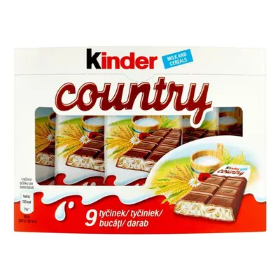 Kinder Country Mléčná čokoláda s mléčnou náplní a obilovinami (9x23,5g)