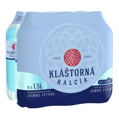 Kláštorná Kalcia přírodní minerální voda jemně sycená (6x1,5l)