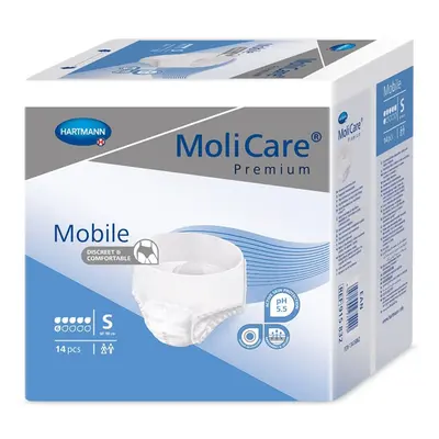 KALHOTKY NAVLÉKACÍ MOLICARE MOBILE 6 KAPEK S BOKY 60-90CM,1475ML,14KS