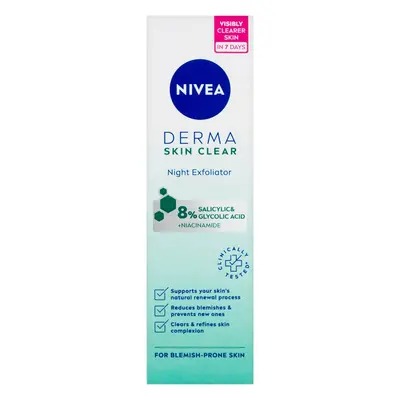 Nivea Derma Skin Clear noční exfoliační pleťový peeling