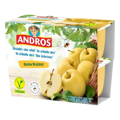 Andros Jablečné pyré z Golden Delicious bez přidaného cukru 4×100 g