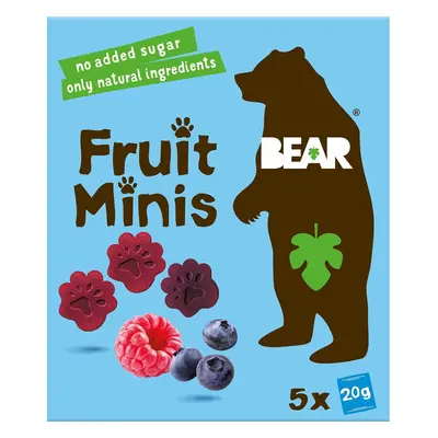 Bear Fruit Minis ovocné kousky malina a borůvka (5×20 g)