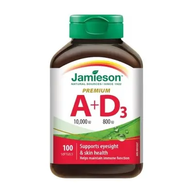 JAMIESON Vitamíny A+D 10000/800 IU Premium cps.100