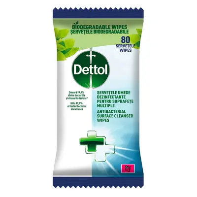 Dettol Biodegradable Antibakteriální ubrousky na povrchy