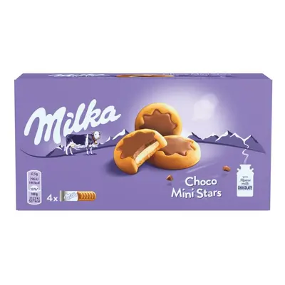 Milka Choco Mini Stars sušenky mléčná náplň a čokoláda