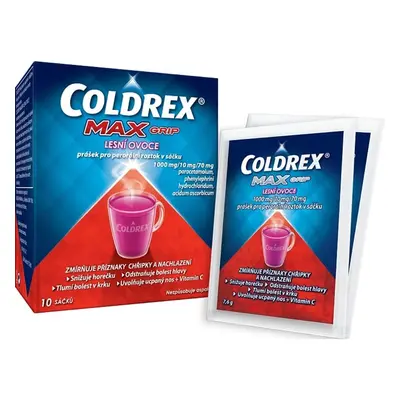 COLDREX MAXGRIP LESNÍ OVOCE 1000MG/10MG/70MG Prášek pro perorální roztok v sáčku 10