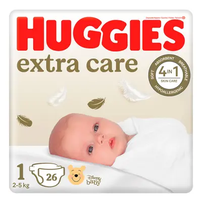 Huggies® Extra Care jednorázové plenky 1 (2–5 kg)