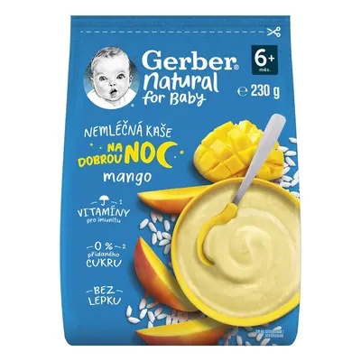 Gerber Natural Nemléčná kaše mango Dobrou noc