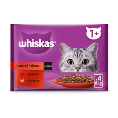 Whiskas Kapsičky klasický výběr ve šťávě pro dospělé kočky 4×85 g