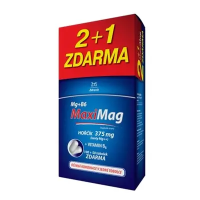 MaxiMag Hořčík 375mg+B6 tob.100+50 ZDARMA