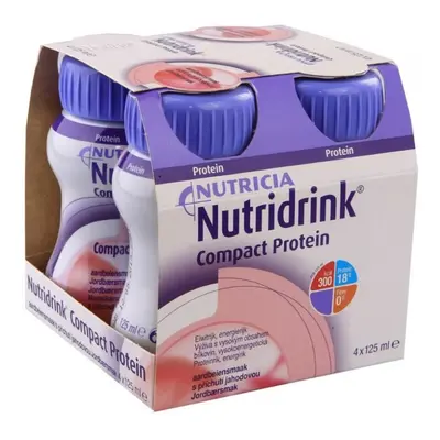 NUTRIDRINK COMPACT PROTEIN S PŘÍCHUTÍ JAHODOVOU perorální roztok 4X125ML