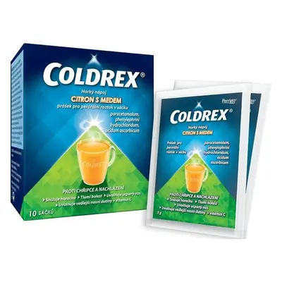 COLDREX HORKÝ NÁPOJ CITRON S MEDEM 750MG/10MG/60MG Prášek pro perorální roztok v sáčku 10