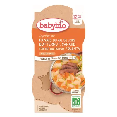 Babybio BIO Pastiňák s máslovou dýní, kachnou a polentou (2×200g)