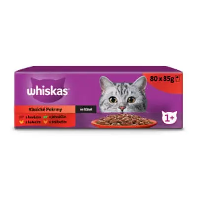 Whiskas Kapsičky pro dospělé kočky klasický výběr ve šťávě 80×85 g