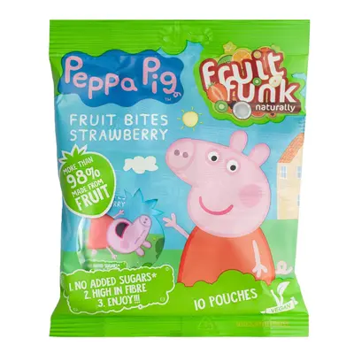 Fruitfunk Peppa Pig jahodové ovocné kousky, multibag 10×10 g