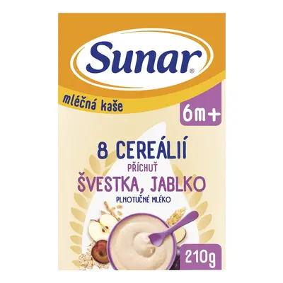 Sunar Mléčná kaše s 8 cereáliemi švestka, jablko