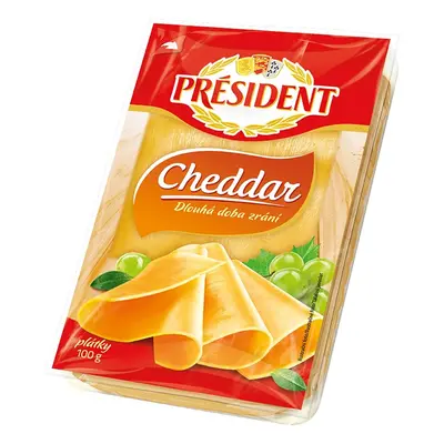 Président Cheddar plátkový sýr