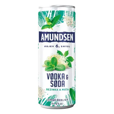 Amundsen Vodka & Soda s bezinkou a mátou Ready to Drink 6 % obj. plech