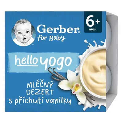 Gerber Hello Yogo mléčný dezert s příchutí vanilky (4×100 g)