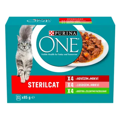 Purina ONE Sterilcat výběr ve šťávě pro kočky (12×85 g)