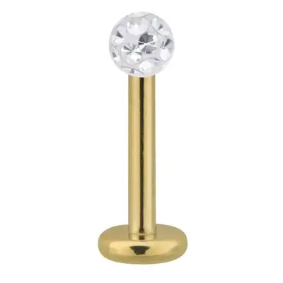 Golden Titan Multi Jewelled Labret, tloušťka 1,2 mm; délka 10,0 mm; kulička 3,0mm