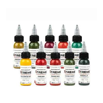 Tetovací barvy XTreme Ink - Traditional Japanese Color Set - 10 x 30ml