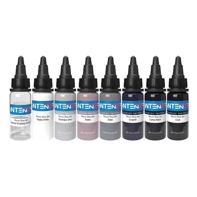 Tetovací barvy Intenze Ink Gen-Z - Power Grey Set - 8 x 30 ml