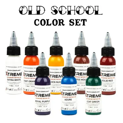 Tetovací barvy XTreme Ink - Old School Color Set - 8 x 30ml