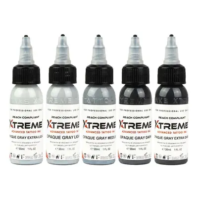 Tetovací barvy XTreme Ink - Opaque Gray Set 5x30ml